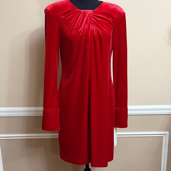 Calvin Klein Dresses & Skirts - Calvin Klein Vibrant Red Long Sleeve Dress